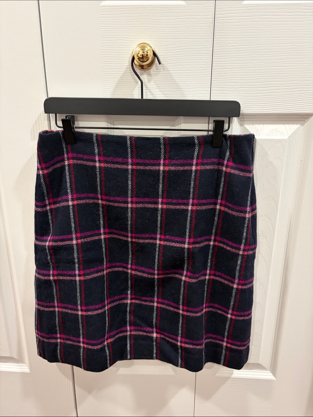 Talbots Navy Plaid Mini Skirt with Pink Windowpane